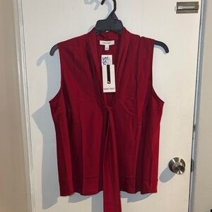 Nine West Deep Red Sleeveless Blouse